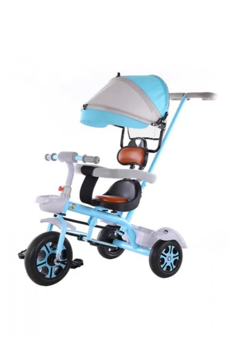 Children’s Blue 3-Wheel Tricycle with Parent Handle and Canopy for Kids 2–6 Years 525821-2