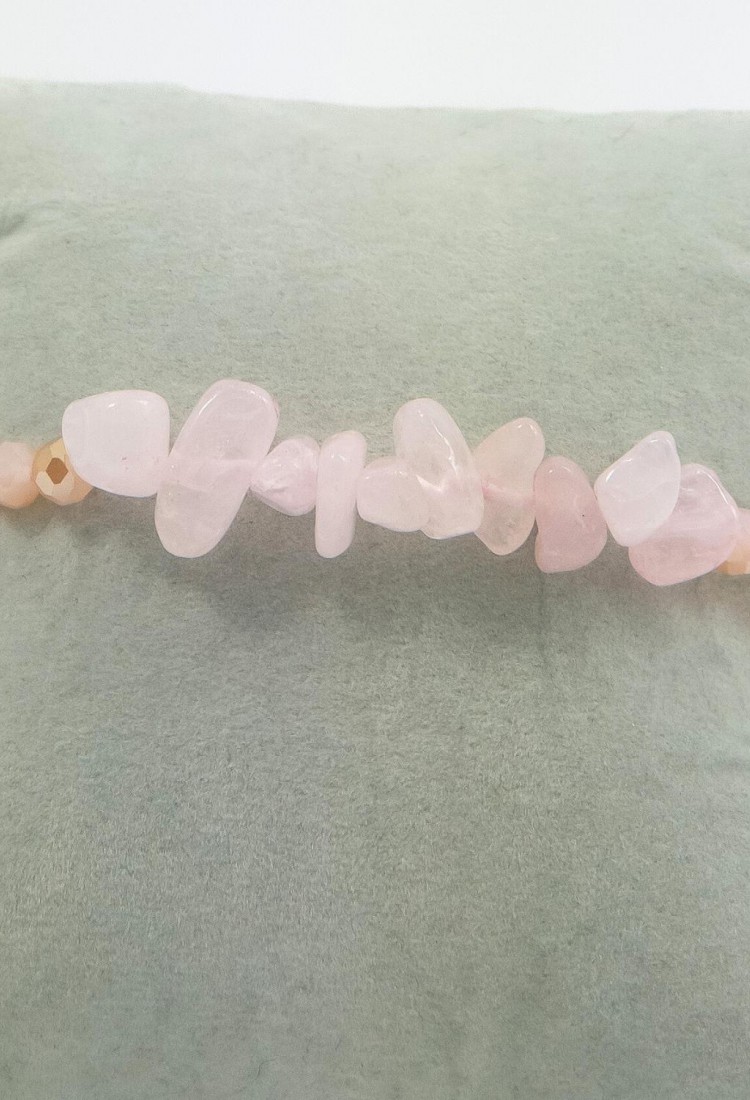 Women’s Macrame Bracelet with Natural Rose Quartz Stone 527299-10