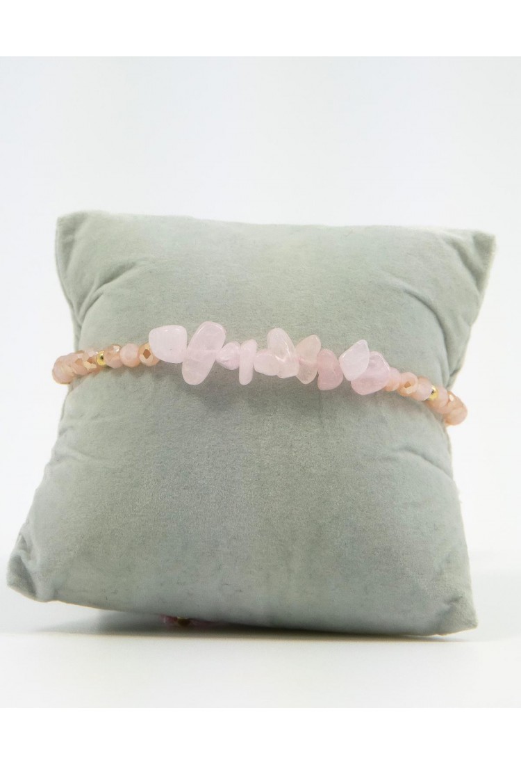 Women’s Macrame Bracelet with Natural Rose Quartz Stone 527299-10