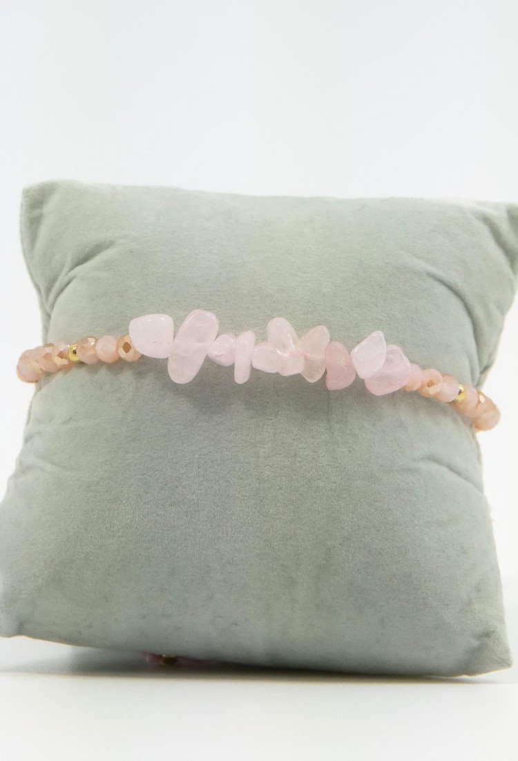 Women’s Macrame Bracelet with Natural Rose Quartz Stone 527299-10