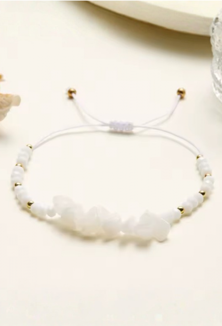 Γυναικείο Μακραμέ Βραχιόλι με Milky Quartz Πέτρες 527299-11