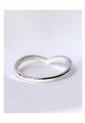 Women's Silver V Shape Ring With Shiny Stones 527365