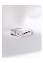 Women's Silver V Shape Ring With Shiny Stones 527365