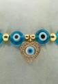 Women’s Elastic Bracelet with Heart and Evil Eye 527282-2