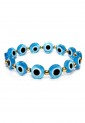 Γυναικείο Βραχιόλι Ελαστικό Evil Eye Με Γυάλινα Μάτια Και Χρυσές Χάντρες 527286-1