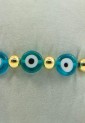 Γυναικείο Βραχιόλι Ελαστικό Evil Eye Με Γυάλινα Μάτια Και Χρυσές Χάντρες 527286-1