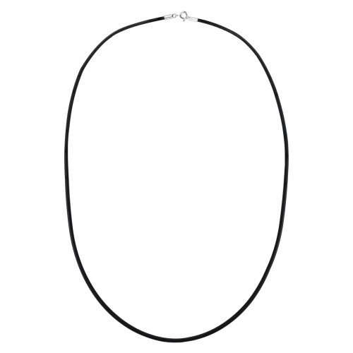 Rubber Necklace Cord 1.5mm 50cm with 925 Silver Clasp RCK250-1