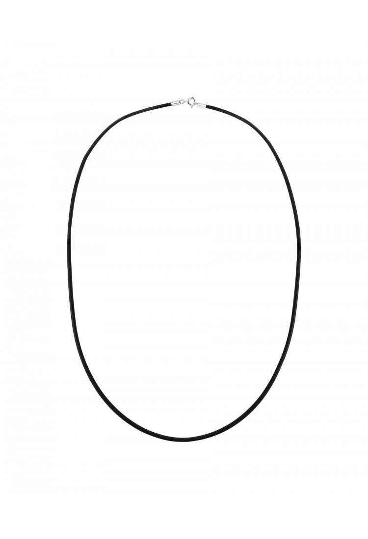 Rubber Necklace Cord 1.5mm 50cm with 925 Silver Clasp RCK250-1