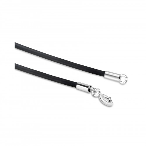 Rubber Necklace Cord 1.5mm 50cm with 925 Silver Clasp RCK250-1