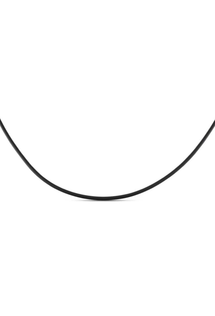 Rubber Necklace Cord 1.5mm 50cm with 925 Silver Clasp RCK250-1