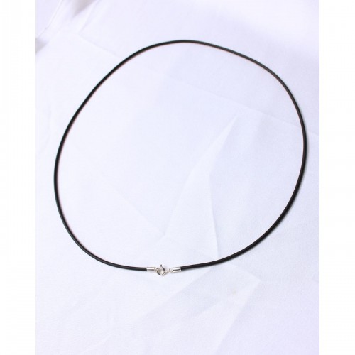 Κορδόνι Λαιμού Καουτσούκ 2 mm 56cm Με Ασήμι 925 Κούμπωμα 527388-3