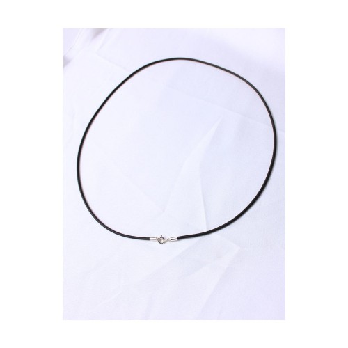 Κορδόνι Λαιμού Καουτσούκ 2 mm 52 cm Με Ασήμι 925 Κούμπωμα 527388-2
