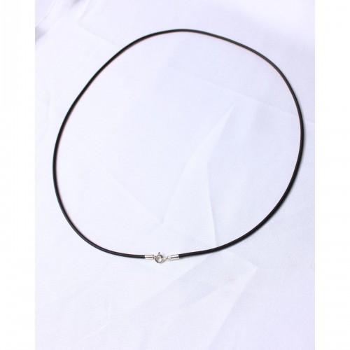 Κορδόνι Λαιμού Καουτσούκ 2 mm 52 cm Με Ασήμι 925 Κούμπωμα 527388-2