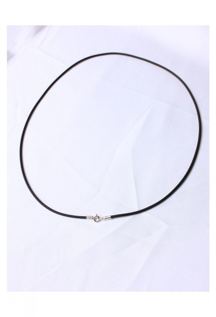 Κορδόνι Λαιμού Καουτσούκ 2 mm 52 cm Με Ασήμι 925 Κούμπωμα 527388-2