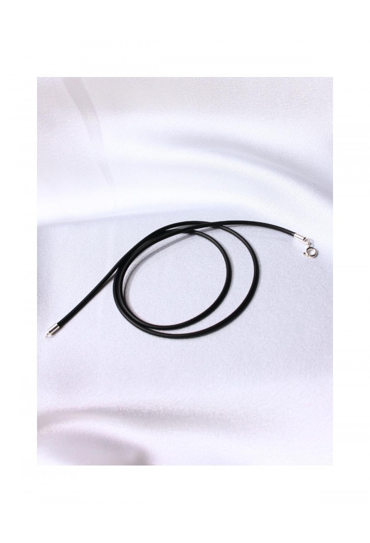 Κορδόνι Λαιμού Καουτσούκ 2.5mm 41cm Με Ασήμι 925 Κούμπωμα 527388-1