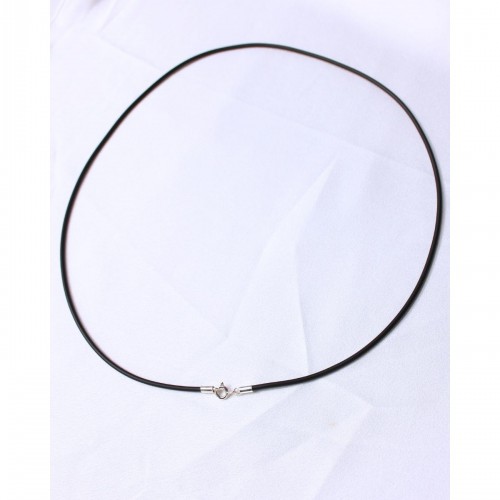 Κορδόνι Λαιμού Καουτσούκ 2.5mm 41cm Με Ασήμι 925 Κούμπωμα 527388-1