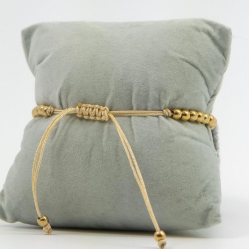 Women's Macrame Bracelet With Evil Eye And Gold Beads 527278