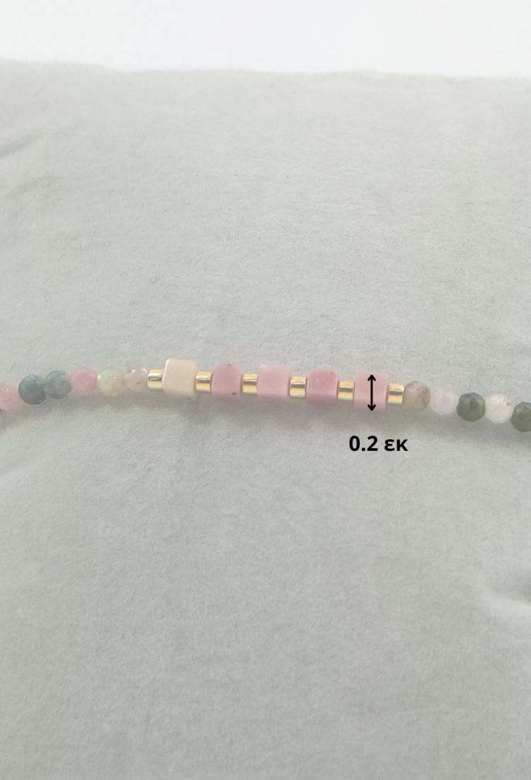 Women’s Boho Macrame Bracelet with Natural Multicolor Tourmaline Stones 527301-3