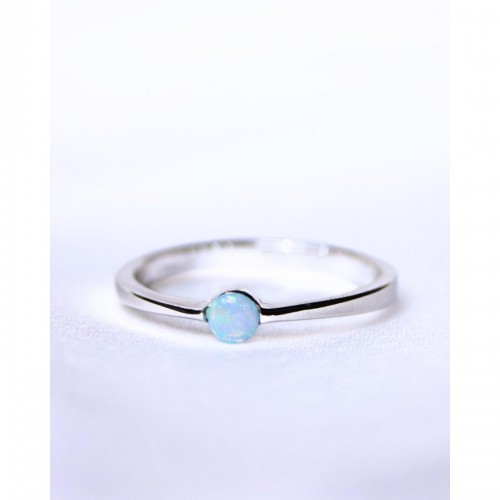 Women's Opal Ring Silver 925 Minimal Design 527382