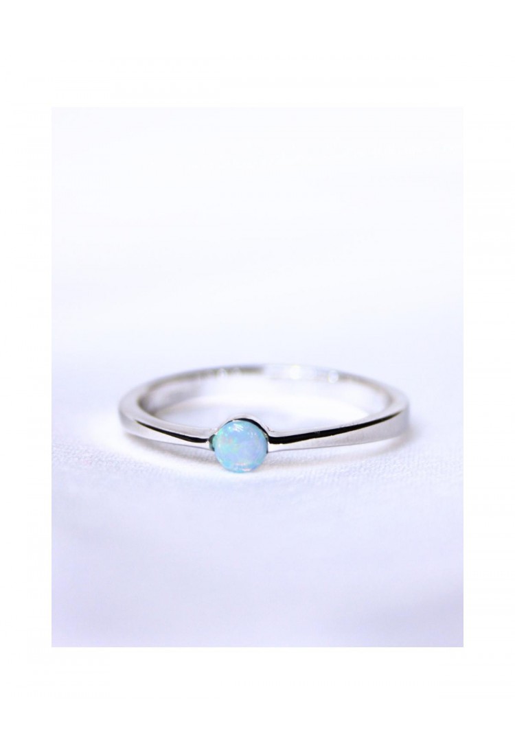 Women's Opal Ring Silver 925 Minimal Design 527382