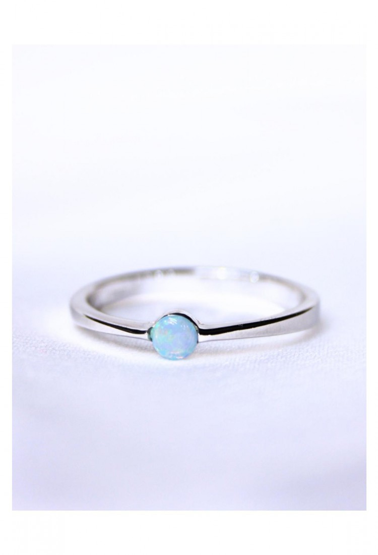 Women's Opal Ring Silver 925 Minimal Design 527382