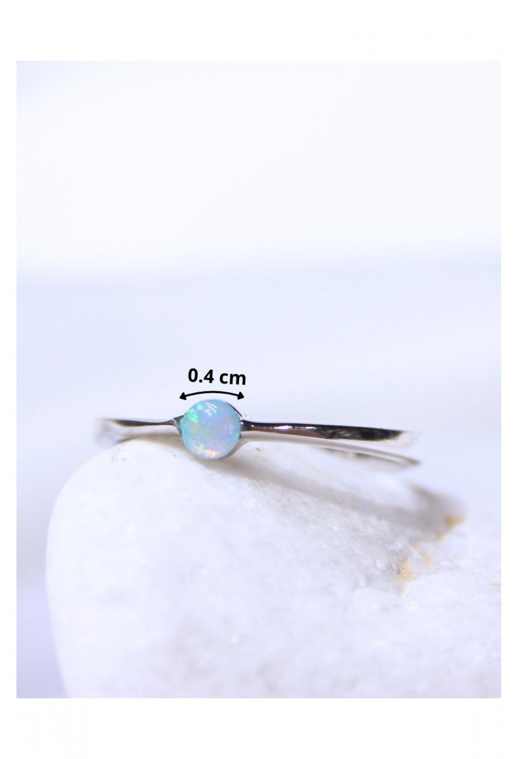 Women's Opal Ring Silver 925 Minimal Design 527382