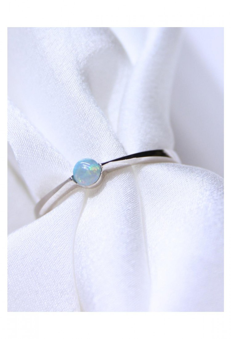 Women's Opal Ring Silver 925 Minimal Design 527382