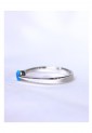Women's Blue Opal Ring Silver 925 Minimal Design 527382-1