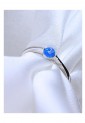Women's Blue Opal Ring Silver 925 Minimal Design 527382-1