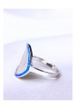 Women's Silver 925 Opal Rhodium Plated Ring with Phaistos Disc Design 527379