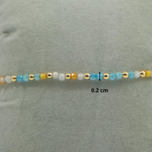 Women's Adjustable Macrame Bracelet With Shiny Beads And Gold Details 527303-2