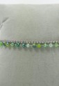 Women's Double Bracelet Silver With Green Beads And Shiny Stones 527295-2