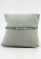 Women's Double Bracelet Silver With Green Beads And Shiny Stones 527295-2