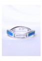 Women's Silver 925 Ring With Blue Opal Wavy Twisted Design 527383