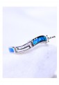 Women's Silver 925 Ring With Blue Opal Wavy Twisted Design 527383