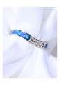 Women's Silver 925 Ring With Blue Opal Wavy Twisted Design 527383