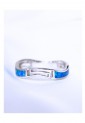 Women's Silver 925 Ring With Blue Opal Wavy Twisted Design 527383