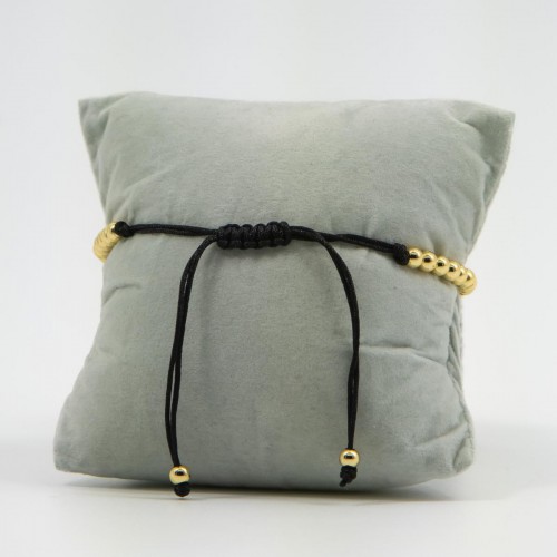 Women's Adjustable Macrame Bracelet with Evil Eye and Gold Beads 527298-3