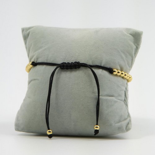 Women's Adjustable Macrame Bracelet With Evil Eye And Gold Beads 527298-4