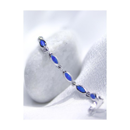 Βραχιόλι Γυναικείο Ασήμι  925 Οπάλ Με Μίνιμαλ Σχέδιο 18,9 cm 6,5 gr. 527398 