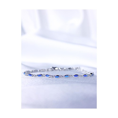 Βραχιόλι Γυναικείο Ασήμι  925 Οπάλ Με Μίνιμαλ Σχέδιο 18,9 cm 6,5 gr. 527398 