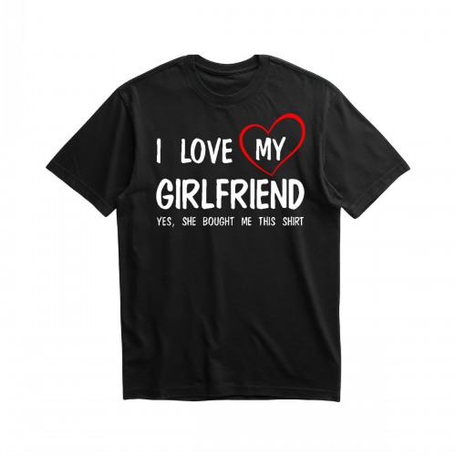 Ανδρική Κοντομάνική Μπλούζα Με Τύπωμα I Love My Girlfriend. Yes, She MT1110