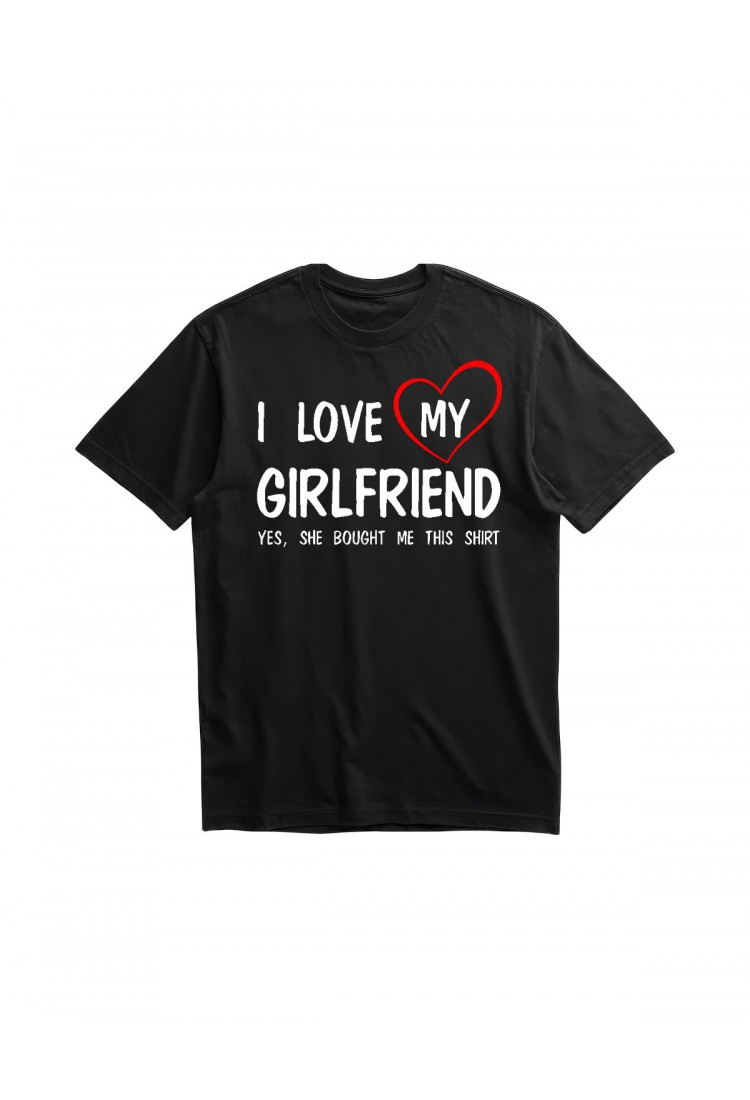Ανδρική Κοντομάνική Μπλούζα Με Τύπωμα I Love My Girlfriend. Yes, She MT1110