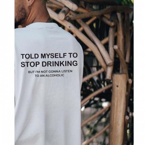 Ανδρική Κοντομάνική Μπλούζα Με Τύπωμα Told Myself To Stop Drinking MT1111-1