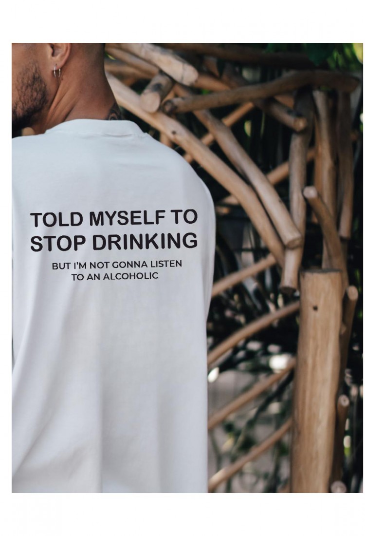 Ανδρική Κοντομάνική Μπλούζα Με Τύπωμα Told Myself To Stop Drinking MT1111-1