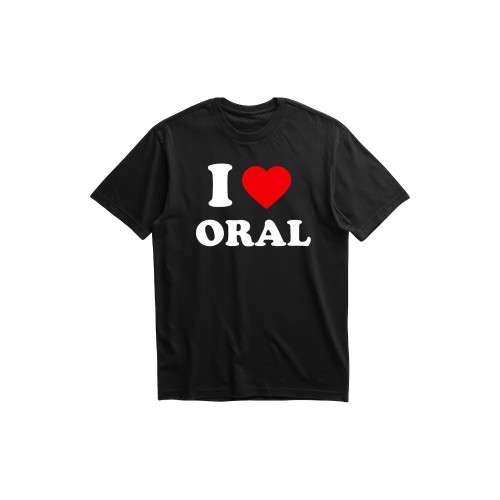 Ανδρική Κοντομάνική Μπλούζα Με Τύπωμα I Love Oral MT1112