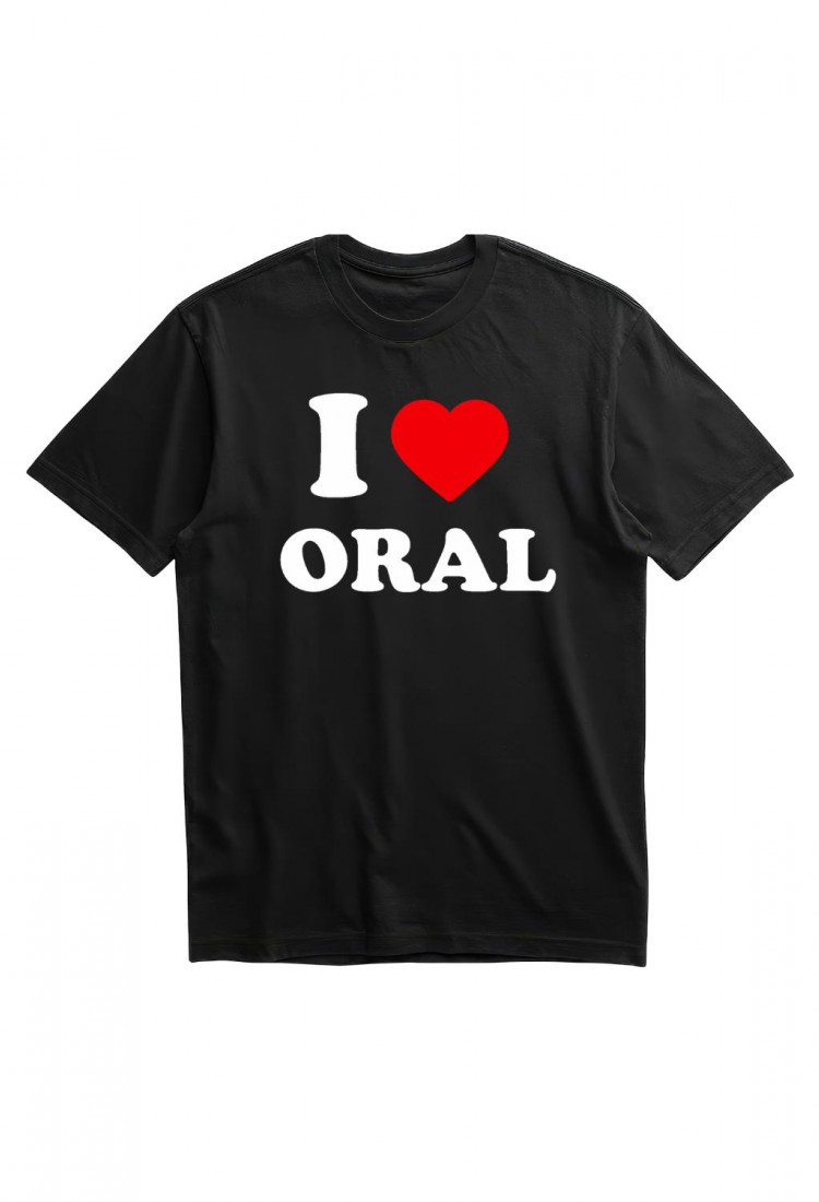 Ανδρική Κοντομάνική Μπλούζα Με Τύπωμα I Love Oral MT1112