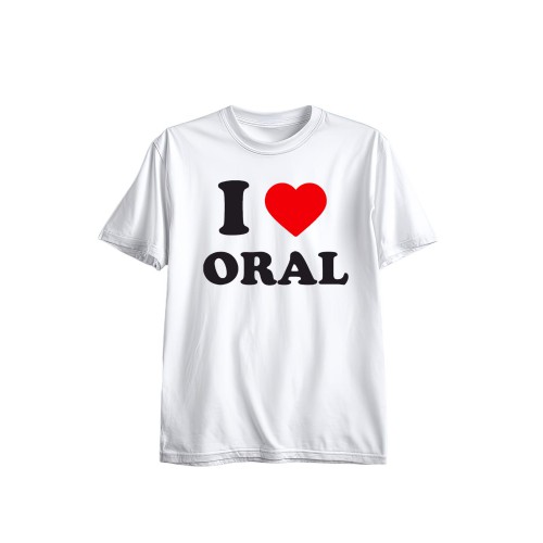 Ανδρική Κοντομάνική Μπλούζα Με Τύπωμα I Love Oral MT1112-1