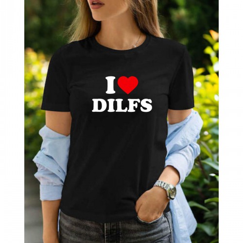 Γυναικεία Κοντομάνικη Μπούζα Με Τύπωμα I Love DILFS MT1113
