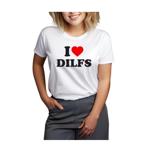 Γυναικεία Κοντομάνικη Μπούζα Με Τύπωμα I Love DILFS MT1113-1